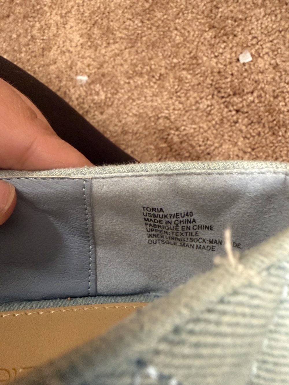 Shoe Dazzle Quilted Pale Blue Slip-On Loafers - Picture 5 of 7